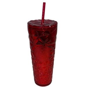 Starbucks 2023 Red Diamond Prism 24oz Tumbler Cup With‎ Straw Christmas Mermaid